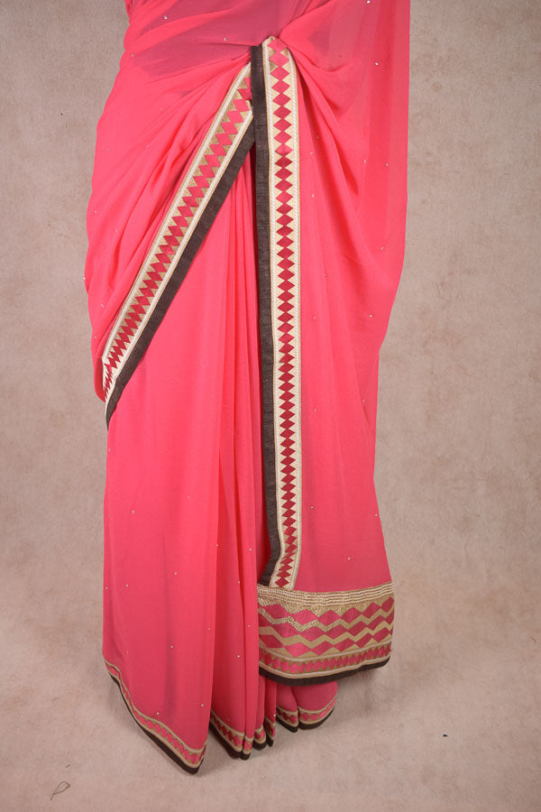 Fancy Lightweight Georgette Saree with Elegant Border | Partywear Saree