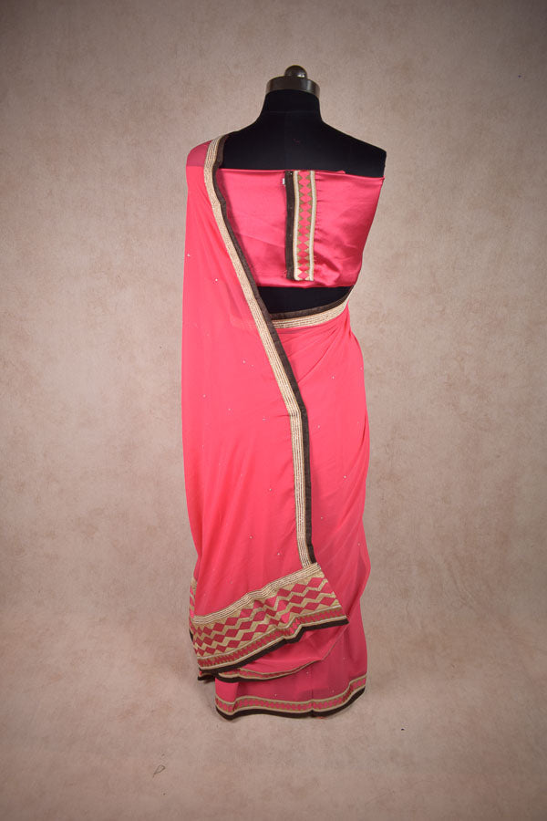 Fancy Lightweight Georgette Saree with Elegant Border | Partywear Saree