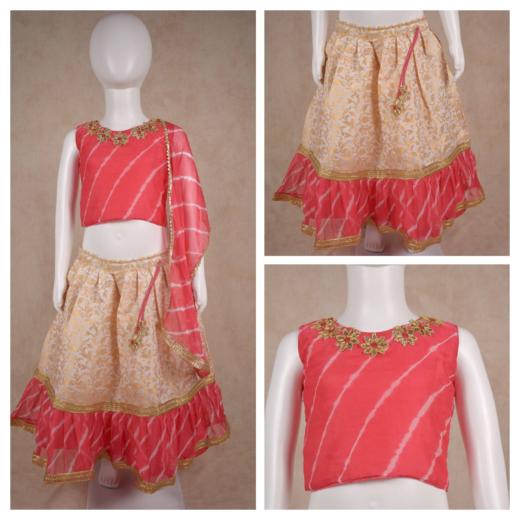 Beautiful Embroidery Work Silk Top and Net Skirt Lehenga - KANHASAREE