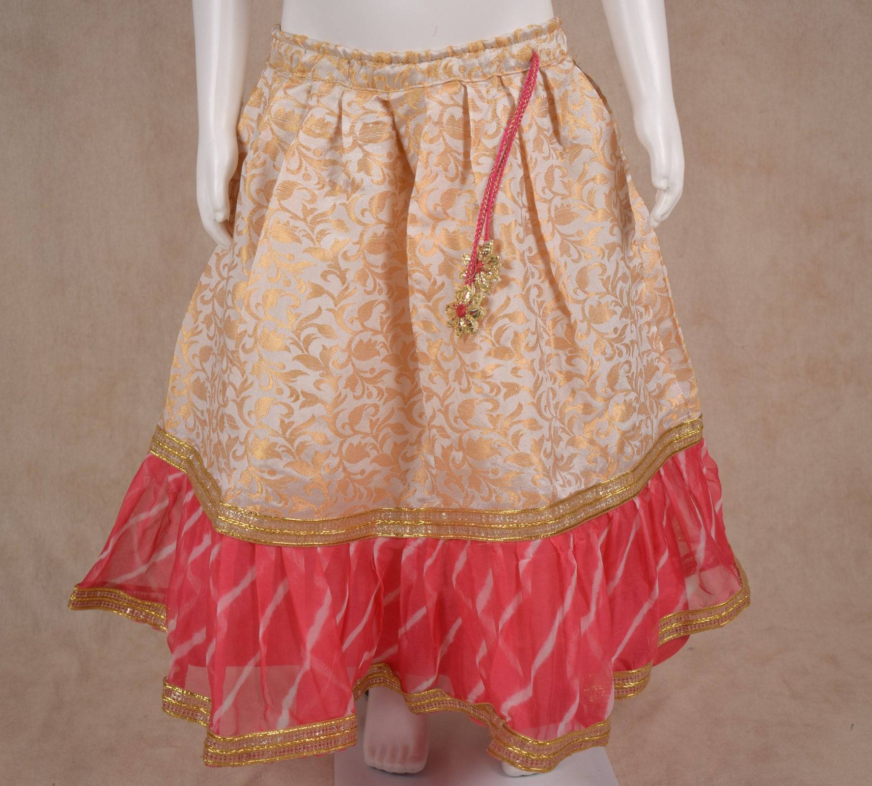 Beautiful Embroidery Work Silk Top and Net Skirt Lehenga - KANHASAREE