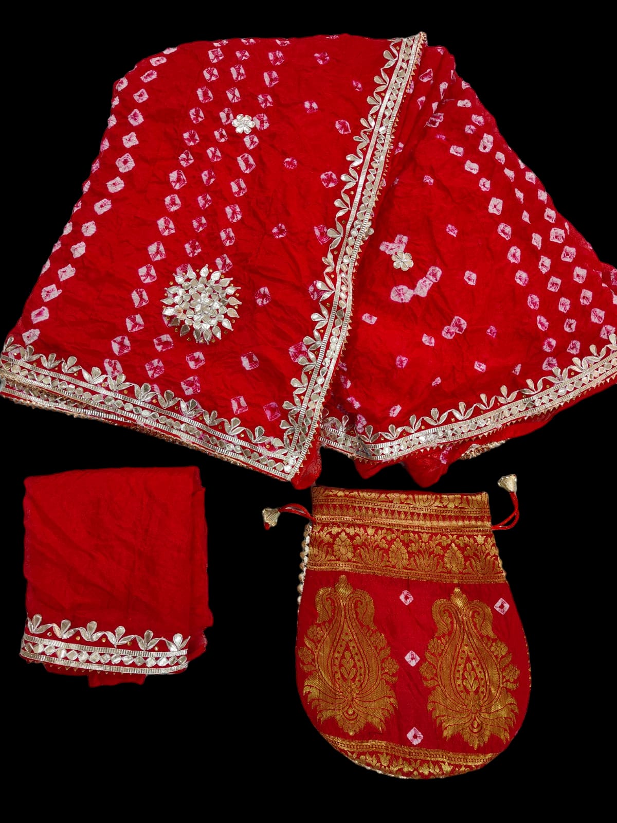 Bandhani Gotapatti Art Silk Saree for Weddings and Festivals - KANHASAREE