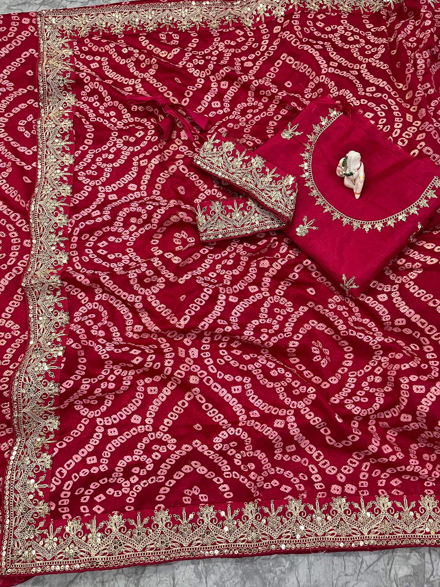 Elegant Vichitra Silk Saree with Sequin Work Border & Heavy Banglori Designer Blouse