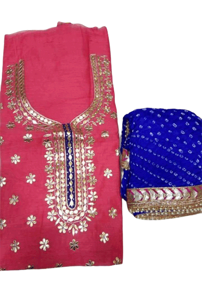 Chanderi Gota Patti Handwork Kurti - KANHASAREE