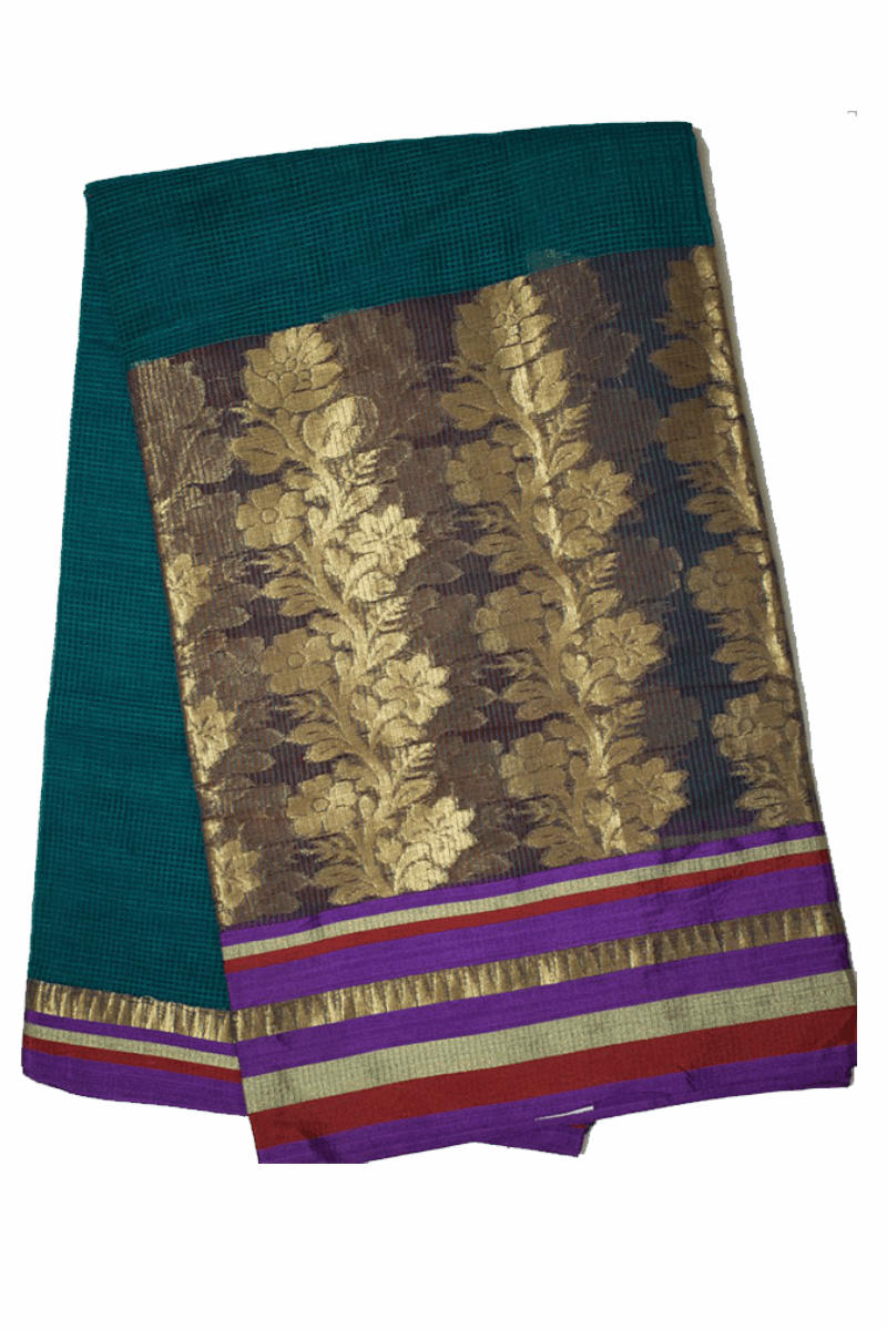 Chanderi Saree with Banarasi work and borders - KANHASAREE