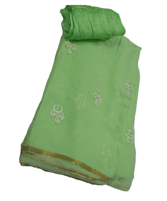 Beautiful Pure Chiffon Emroidery Saree - KANHASAREE