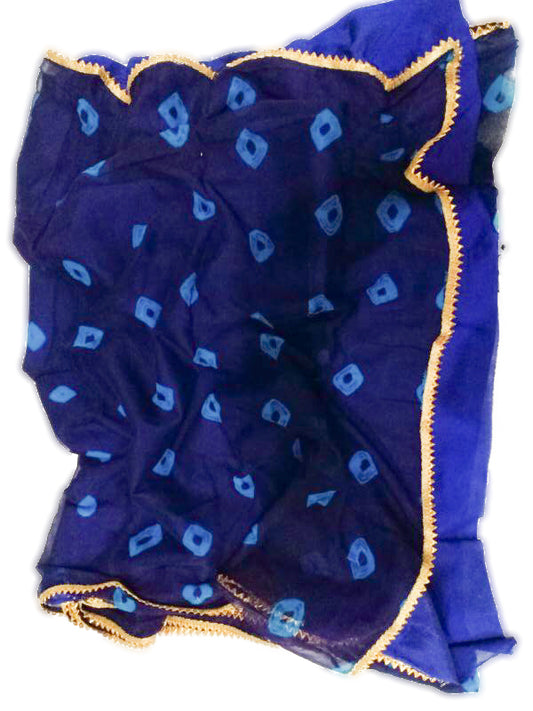 Blue Tie-Dye Bandhani Saree - KANHASAREE