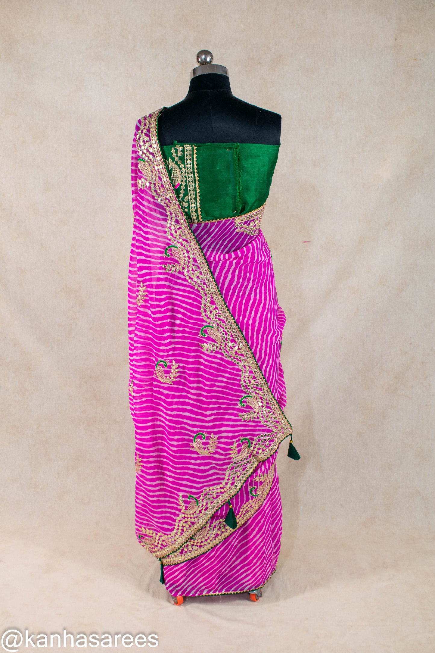 Lehariya peacock gotapatti saree - KANHASAREE