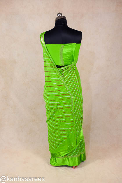 Pure georgette jaipuri leheriya saree for mehandi - KANHASAREE