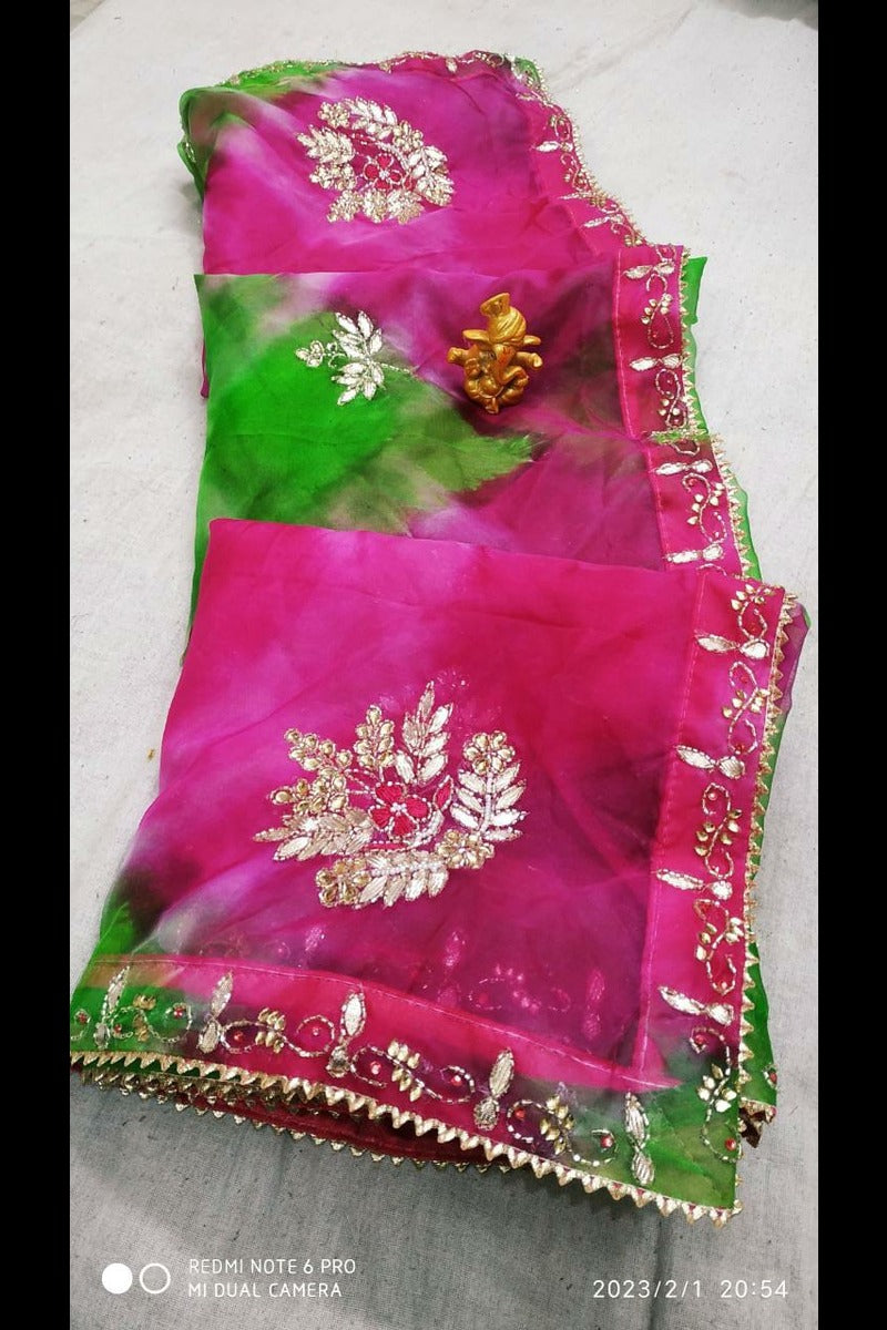 Organza Hand Work Saree - KANHASAREE