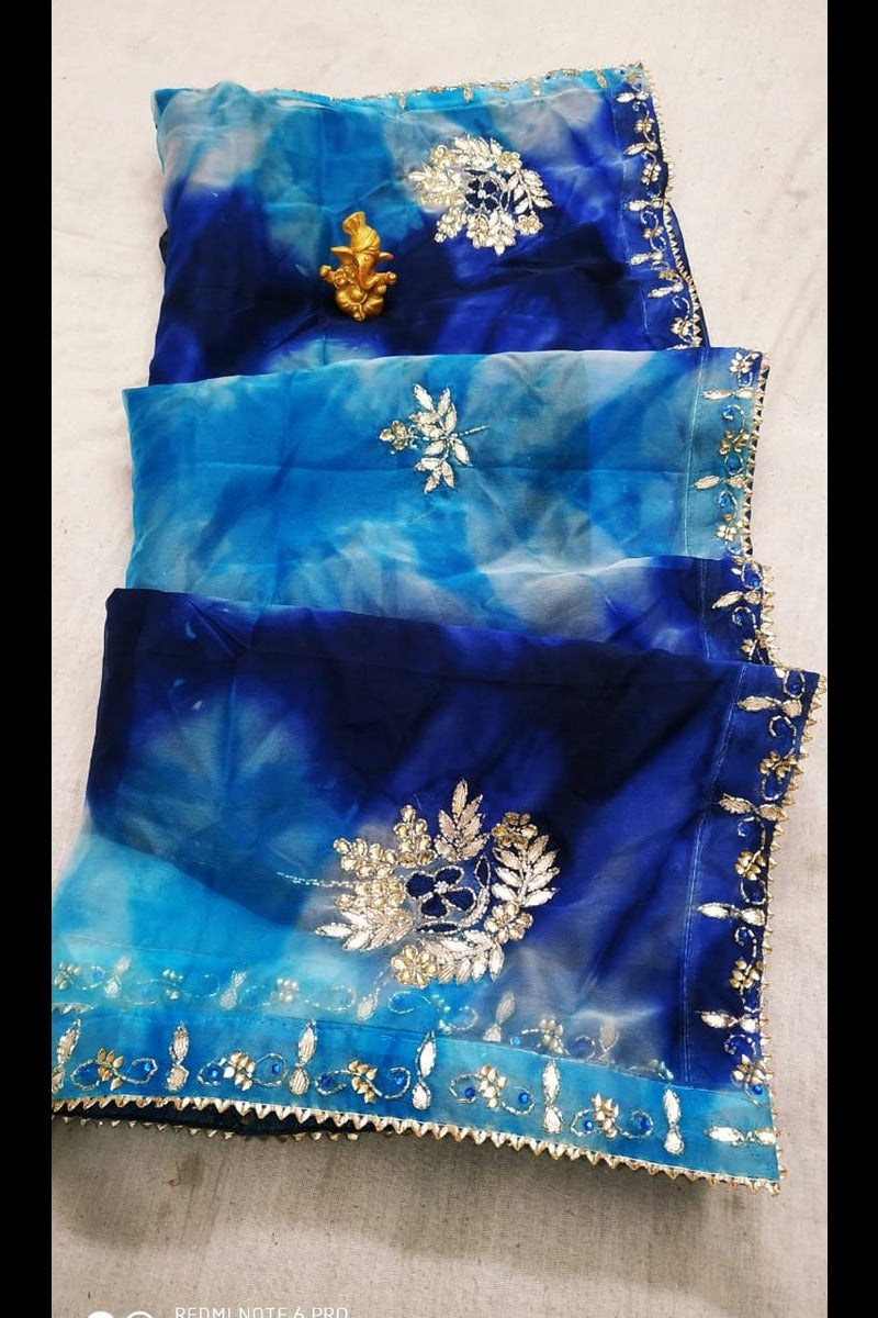Organza Hand Work Saree - KANHASAREE