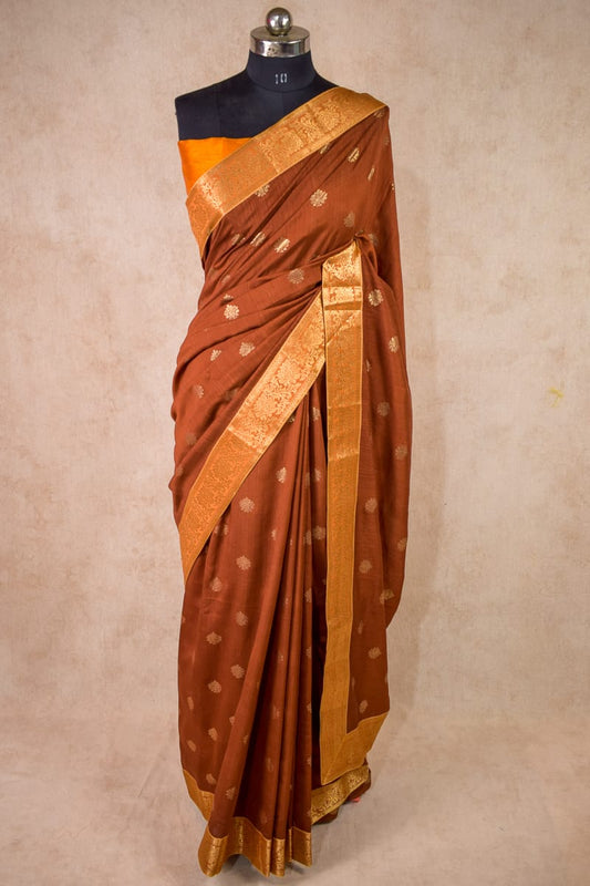 Cotton Silk Printed Saree with Banarasi Border - KANHASAREE