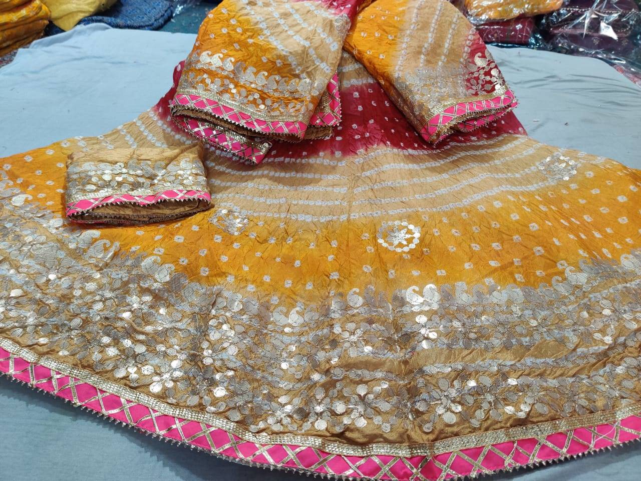 Bandhej Lehanga Chunni - Multi-Colored Rajasthani Beauty - KANHASAREE