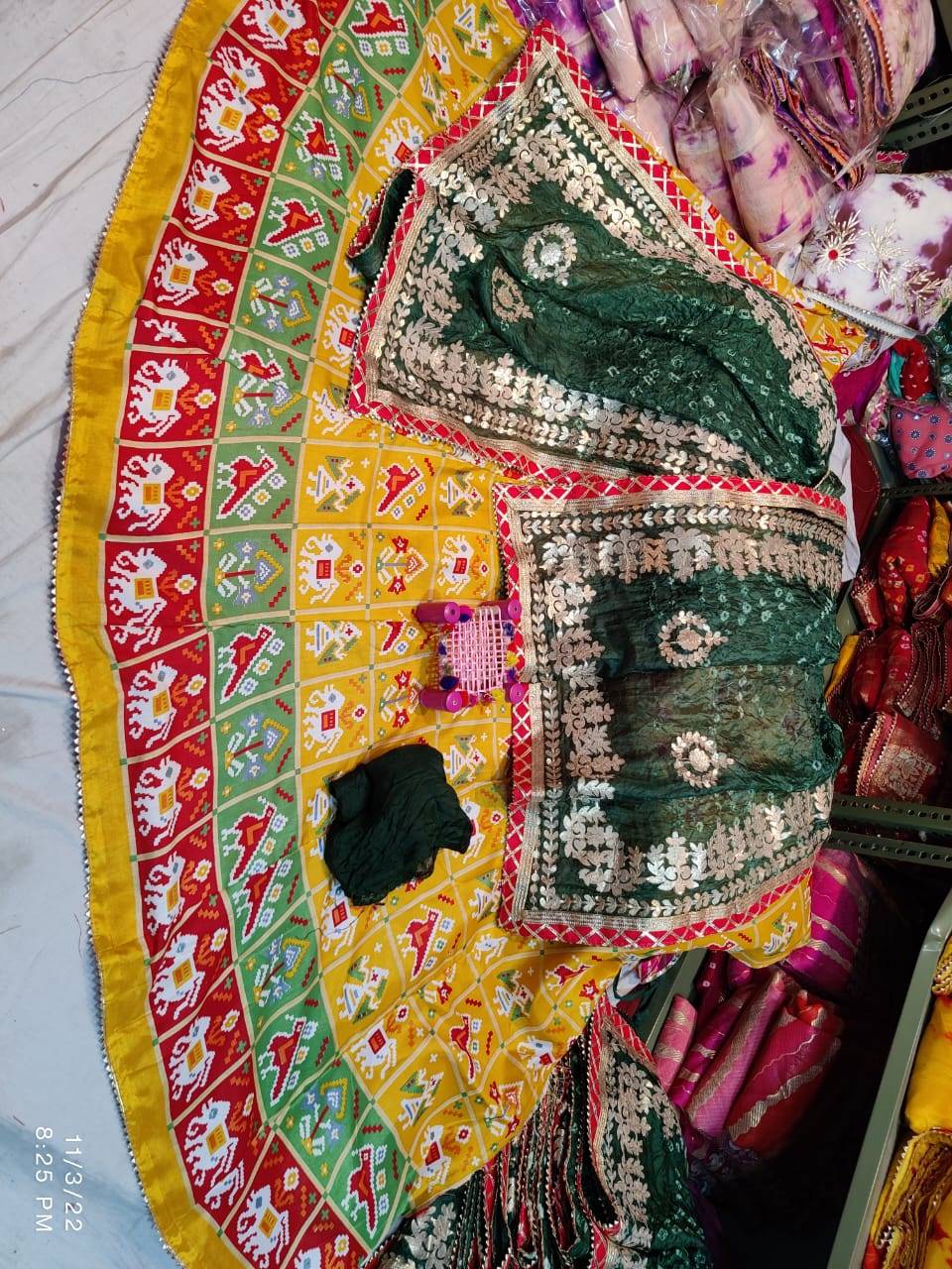 Dola Silk Bandhej Lehenga - A Vibrant Rajasthani Delight - KANHASAREE