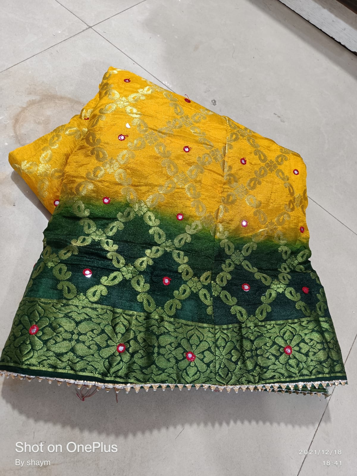 Handmade Bandhej Ghatchola Lehengas - Rajasthani Mirror & Gota Patti Work - KANHASAREE