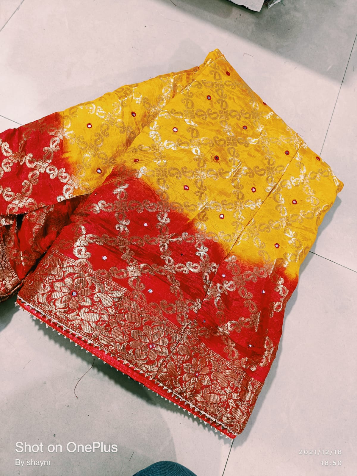 Handmade Bandhej Ghatchola Lehengas - Rajasthani Mirror & Gota Patti Work - KANHASAREE