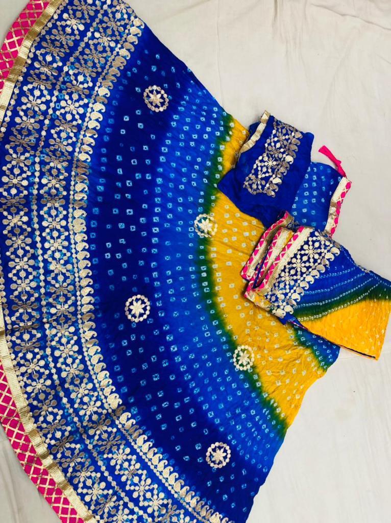 Bandhej Lehanga Chunni - Multi-Colored Rajasthani Beauty - KANHASAREE