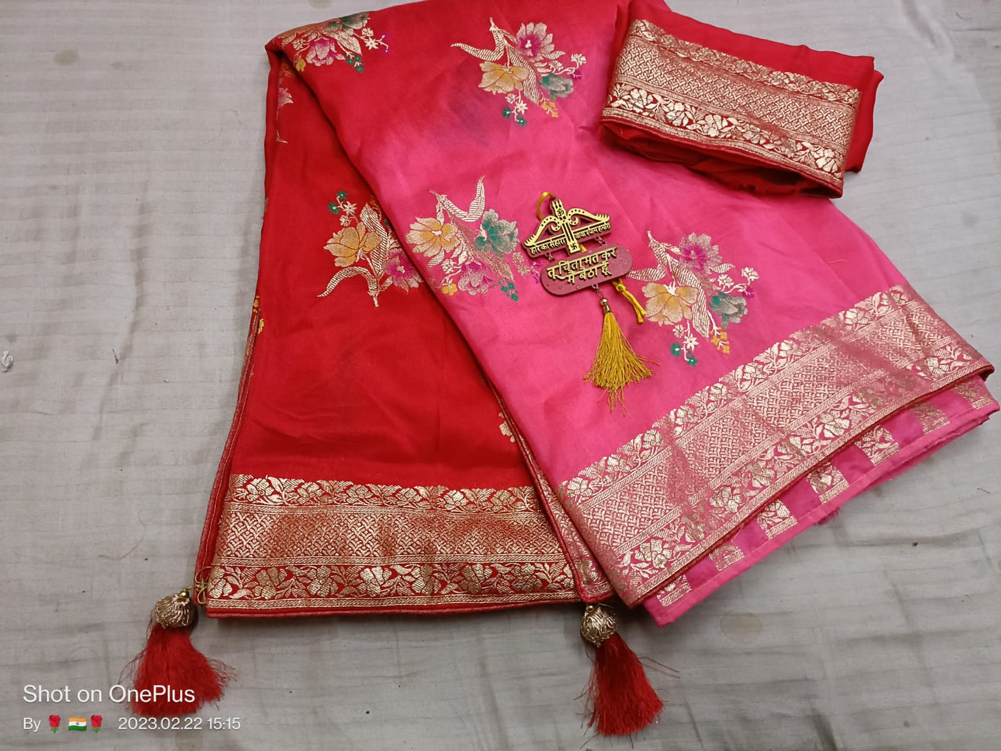 Pure Rasiyan Silk Saree with All Over Jari Box Dyeing and Contrast Blouse - KANHASAREE