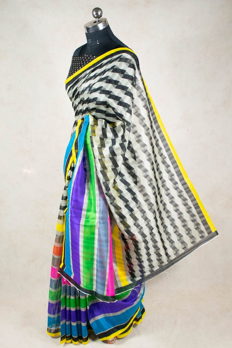 Cotton Silk Saree with Digital Print - KANHASAREE