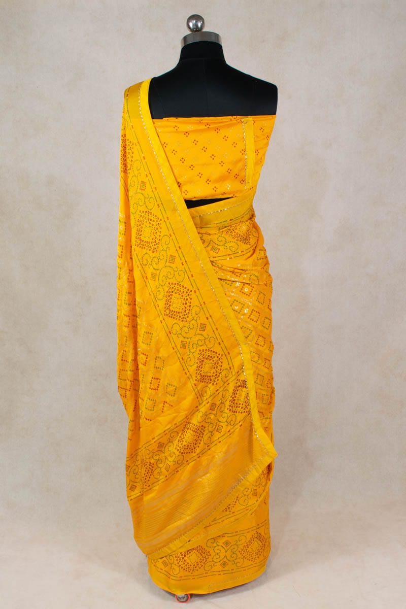 Jaipuri Bandhani Georgette Saree - KANHASAREE
