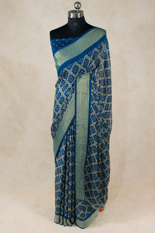 Jaipuri Bandhani Georgette Saree - Traditional Elegance - KANHASAREE