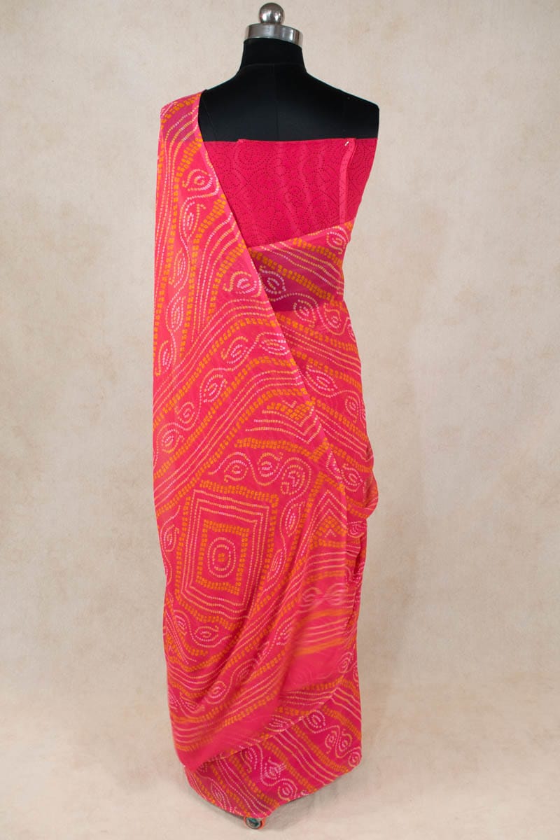 Elegant Rajasthani Bandhani Georgette Saree - KANHASAREE