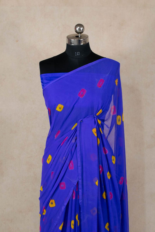 Chinon Home Wash Bandhani Saree - Vibrant Rajasthani Elegance - KANHASAREE