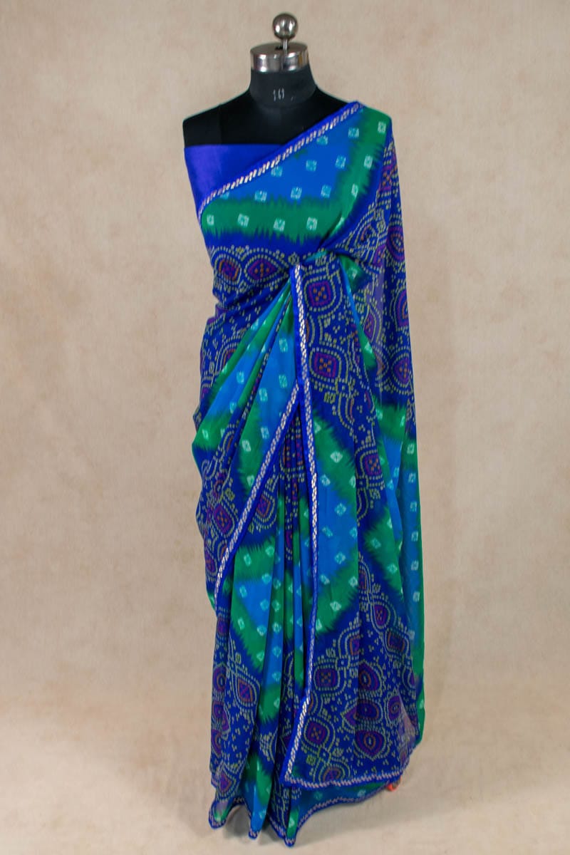 Exquisite Georgette Bandhani Border Saree - KANHASAREE