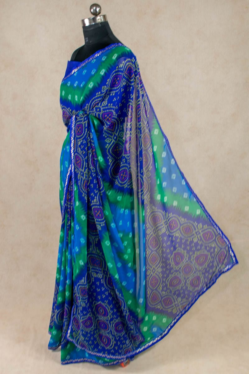 Exquisite Georgette Bandhani Border Saree - KANHASAREE