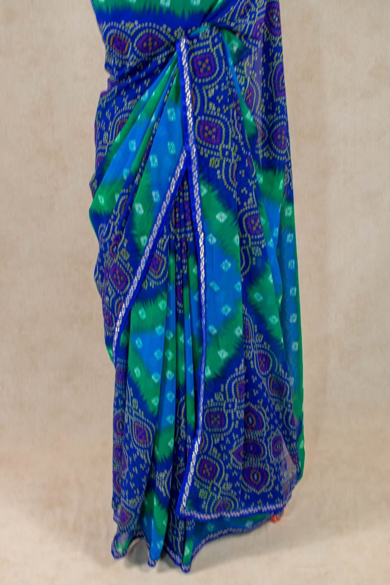 Exquisite Georgette Bandhani Border Saree - KANHASAREE