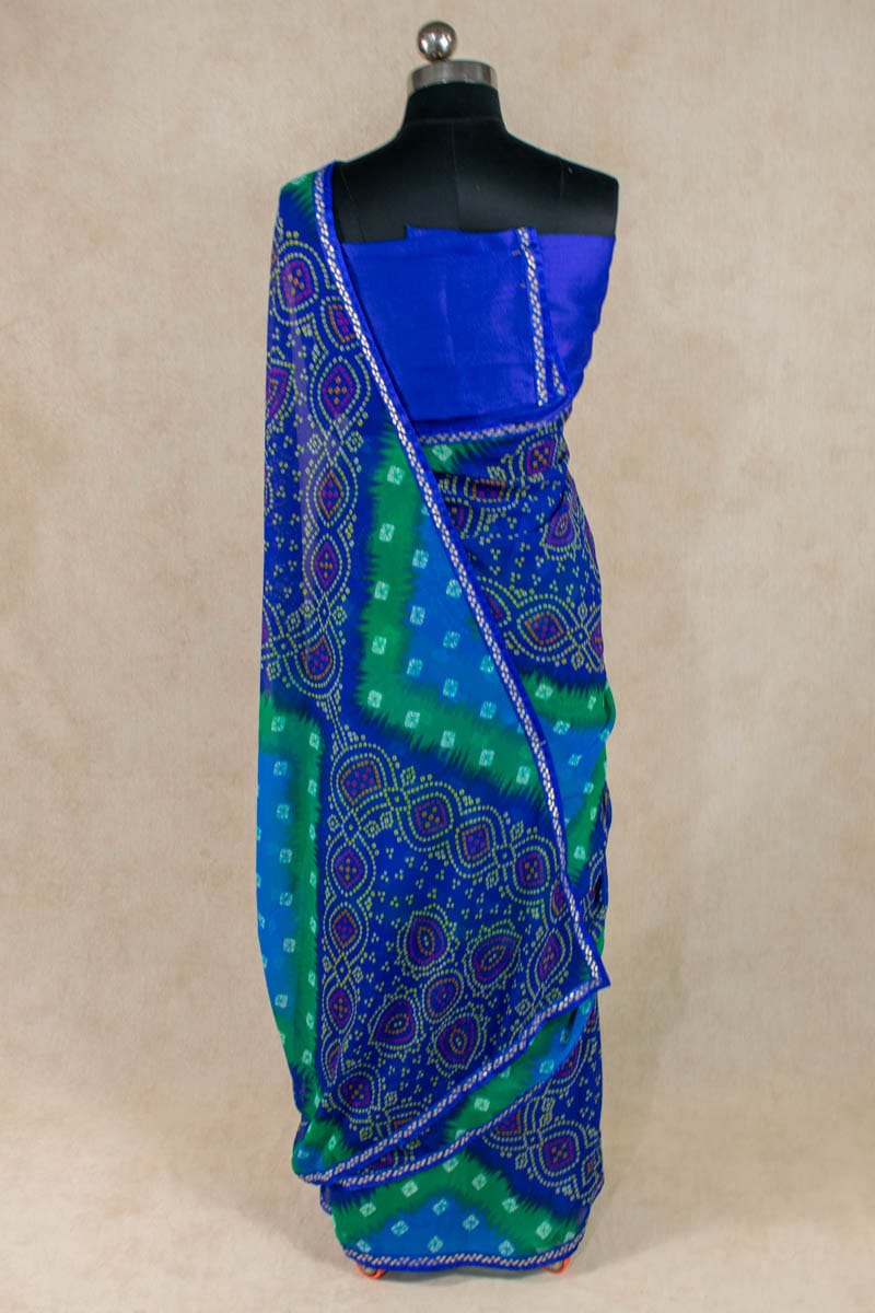 Exquisite Georgette Bandhani Border Saree - KANHASAREE