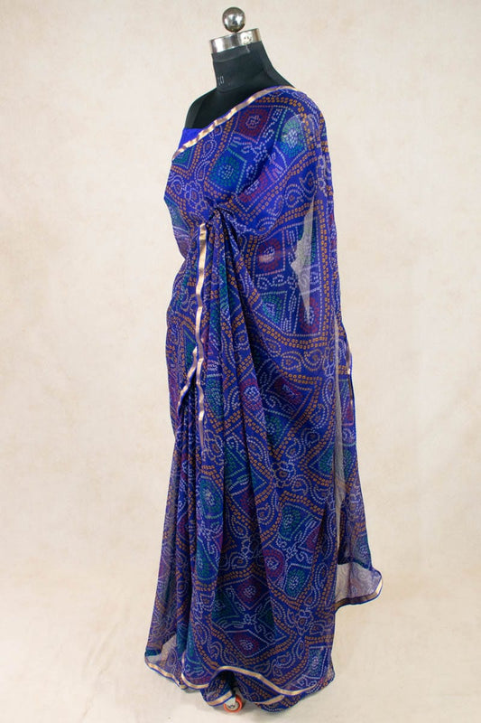 KSDS Pure Georgette Bandhani Chunri Saree - Kanhasarees by ksds