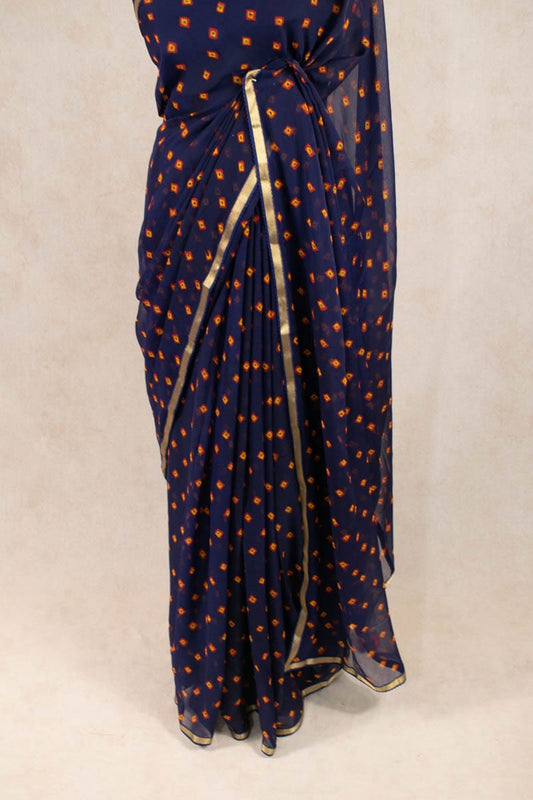 Exquisite Pure Chiffon Saree with Zari Border - Kanhasarees by ksds