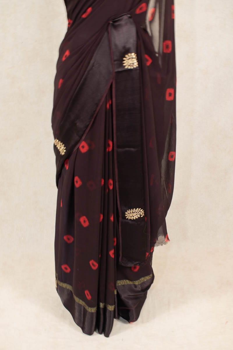Elegant Bandhani Pittan Work Georgette Saree - KANHASAREE
