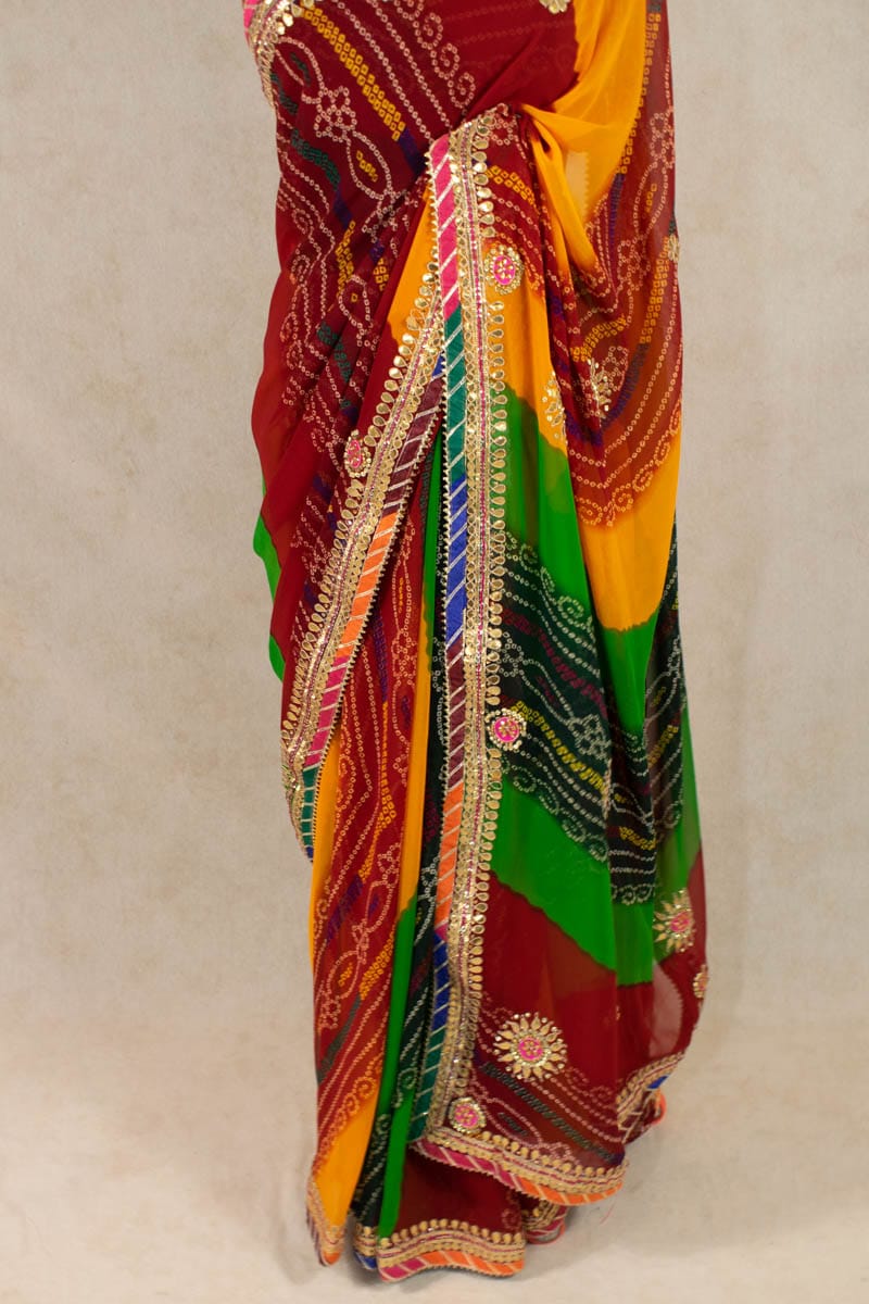 Exquisite Georgette Handwork Gota Patti Saree - KANHASAREE