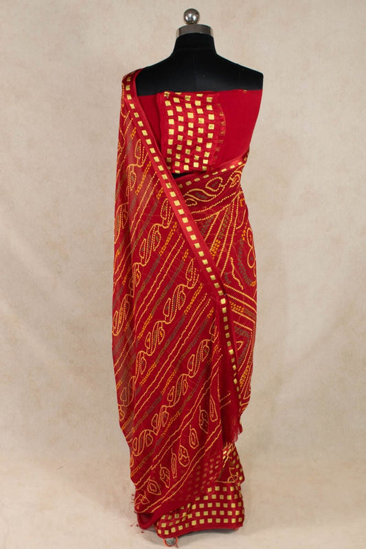 Elegant Zari Box on Border Georgette Saree - Kanhasarees by ksds
