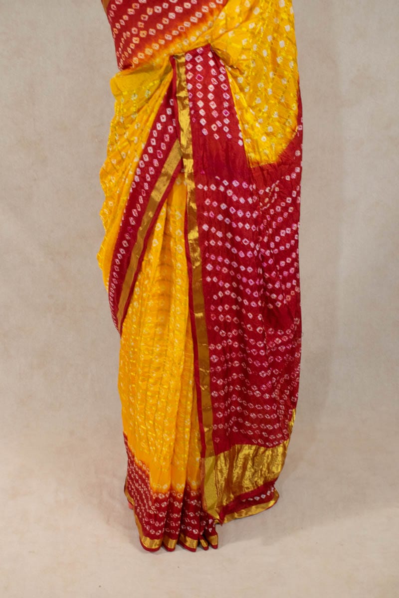 Elegant Art Silk Gharchola Saree with Small Checks - KANHASAREE