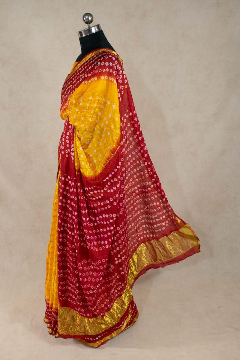 Elegant Art Silk Gharchola Saree with Small Checks - KANHASAREE