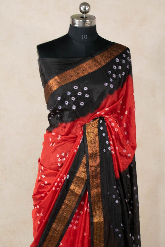 Elegant Art Silk Bandhani Saree by KSDS - Kanhasarees by ksds
