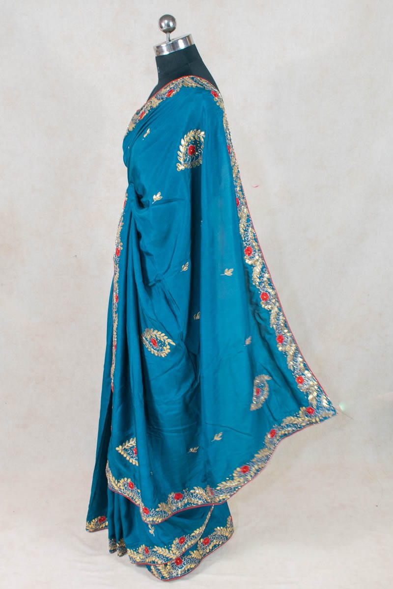 Elegant Dola Silk Gotapatti Jaipuri Handwork Saree - KANHASAREE