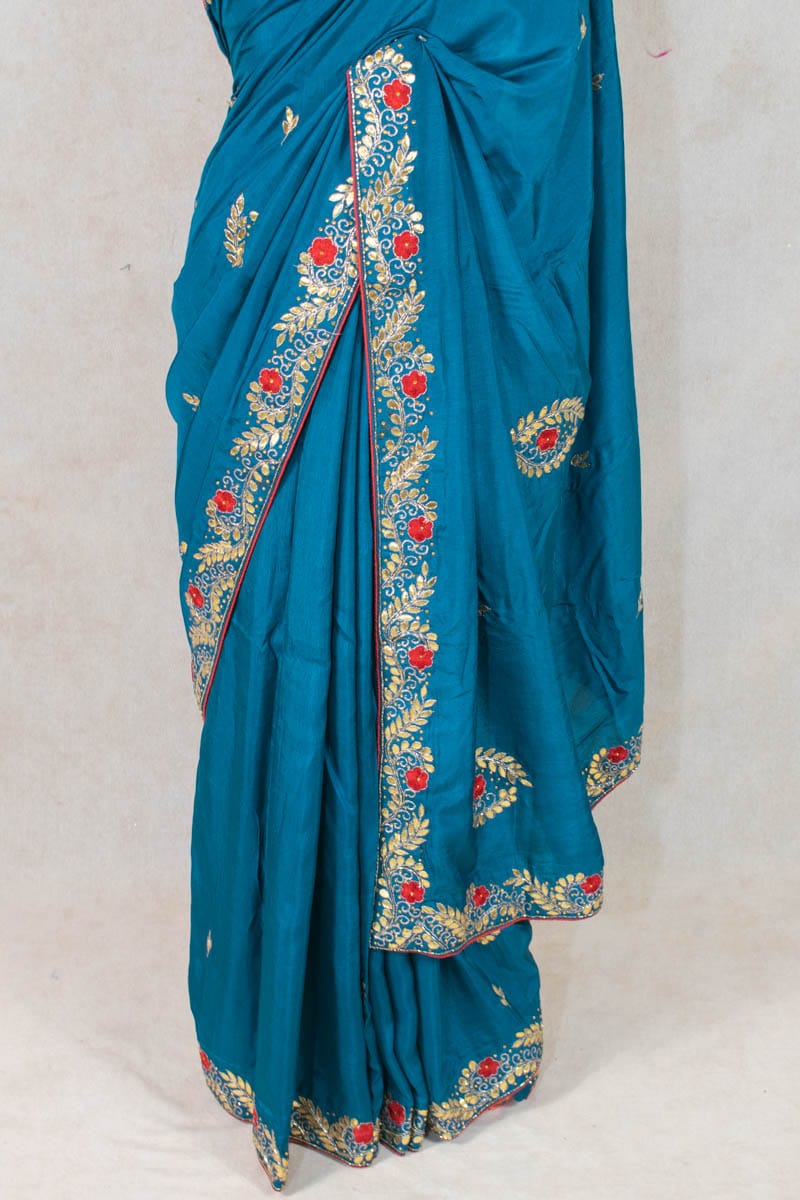 Elegant Dola Silk Gotapatti Jaipuri Handwork Saree - KANHASAREE