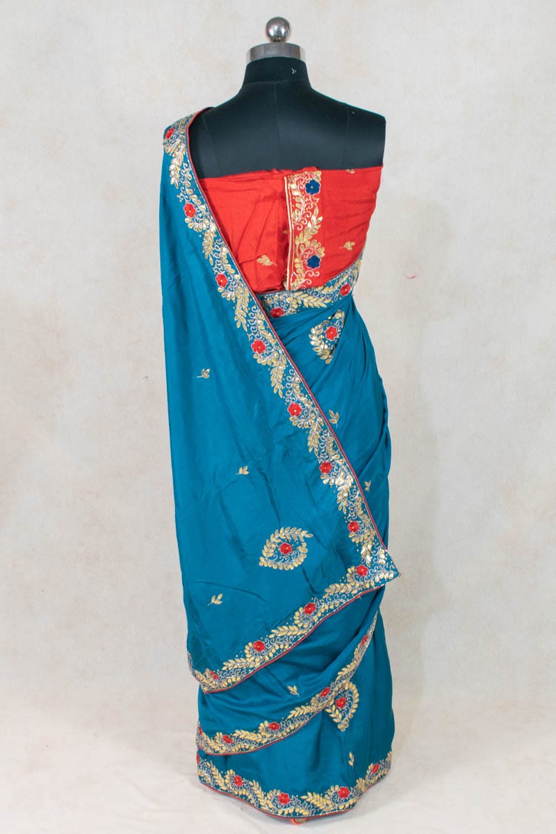 Elegant Dola Silk Gotapatti Jaipuri Handwork Saree - KANHASAREE