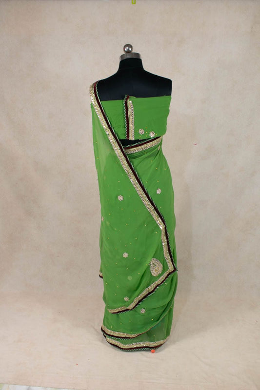 Elegant Georgette Handwork Gota Patti Saree by KSDS - Kanhasarees by ksds