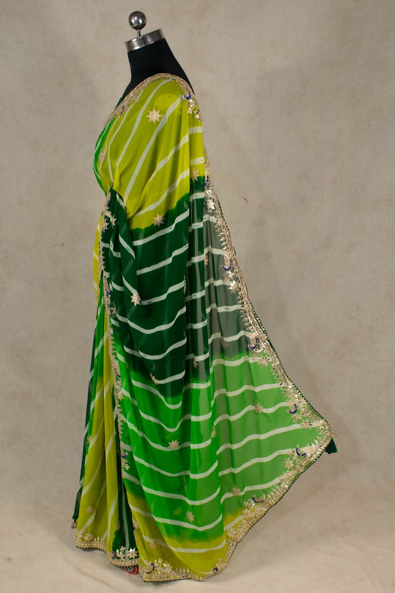 Elegance Redefined: Georgette Gota Patti Saree - KANHASAREE