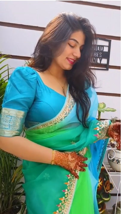 Pure Organza gota patti work saree - Kanhasarees by ksds
