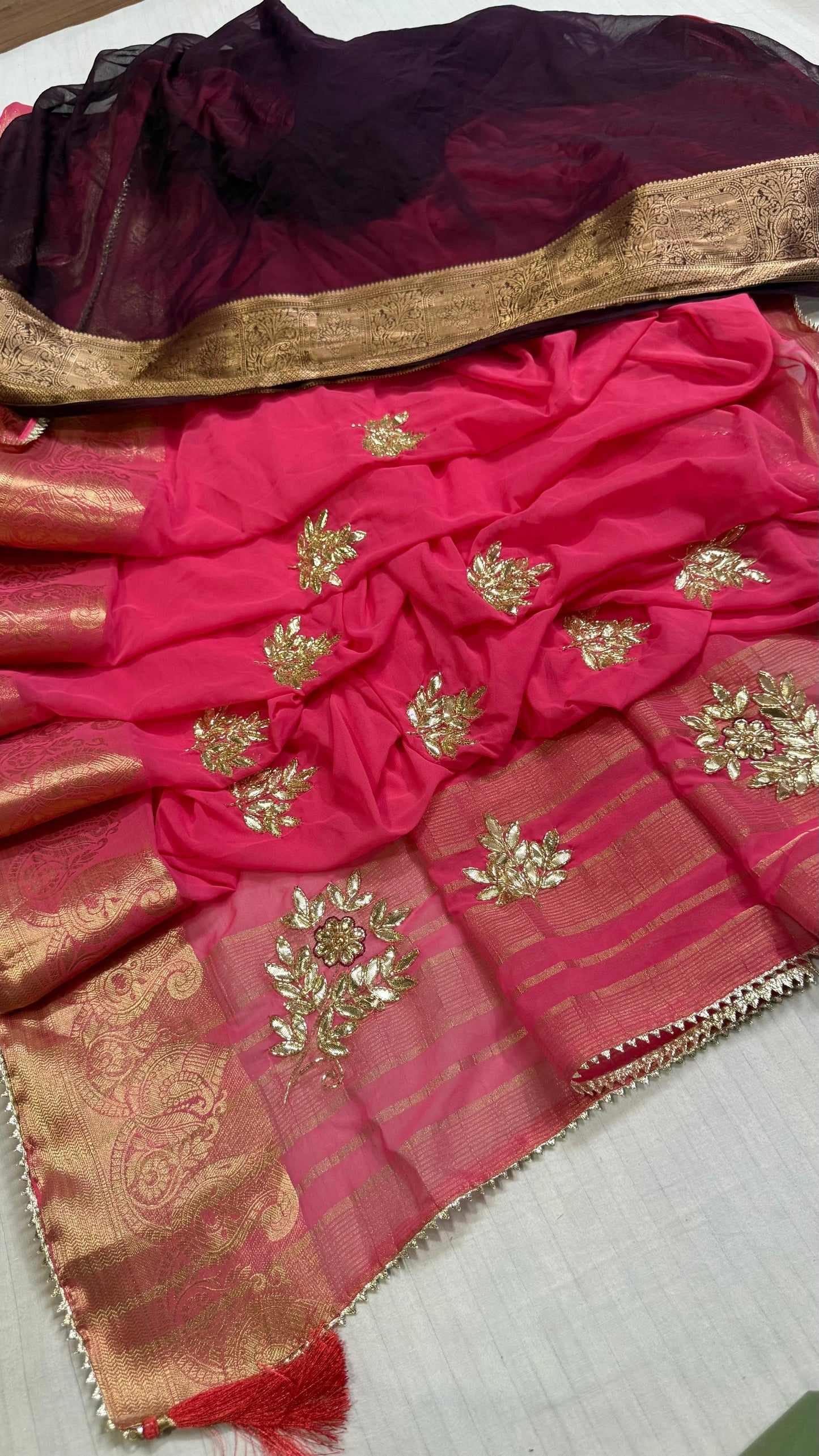 Rich Pallu Gotapatti work saree in georgette