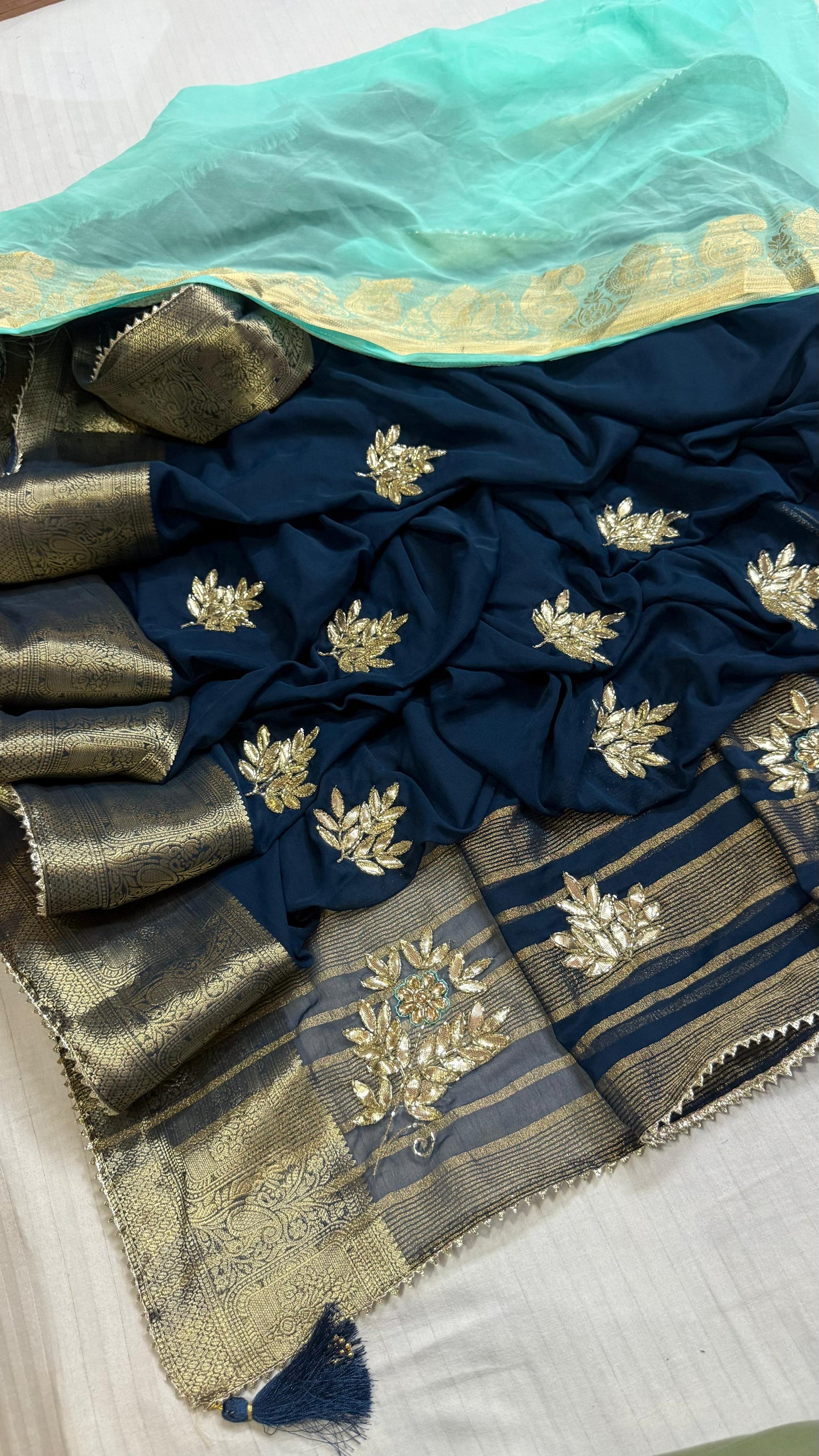 Rich Pallu Gotapatti work saree in georgette