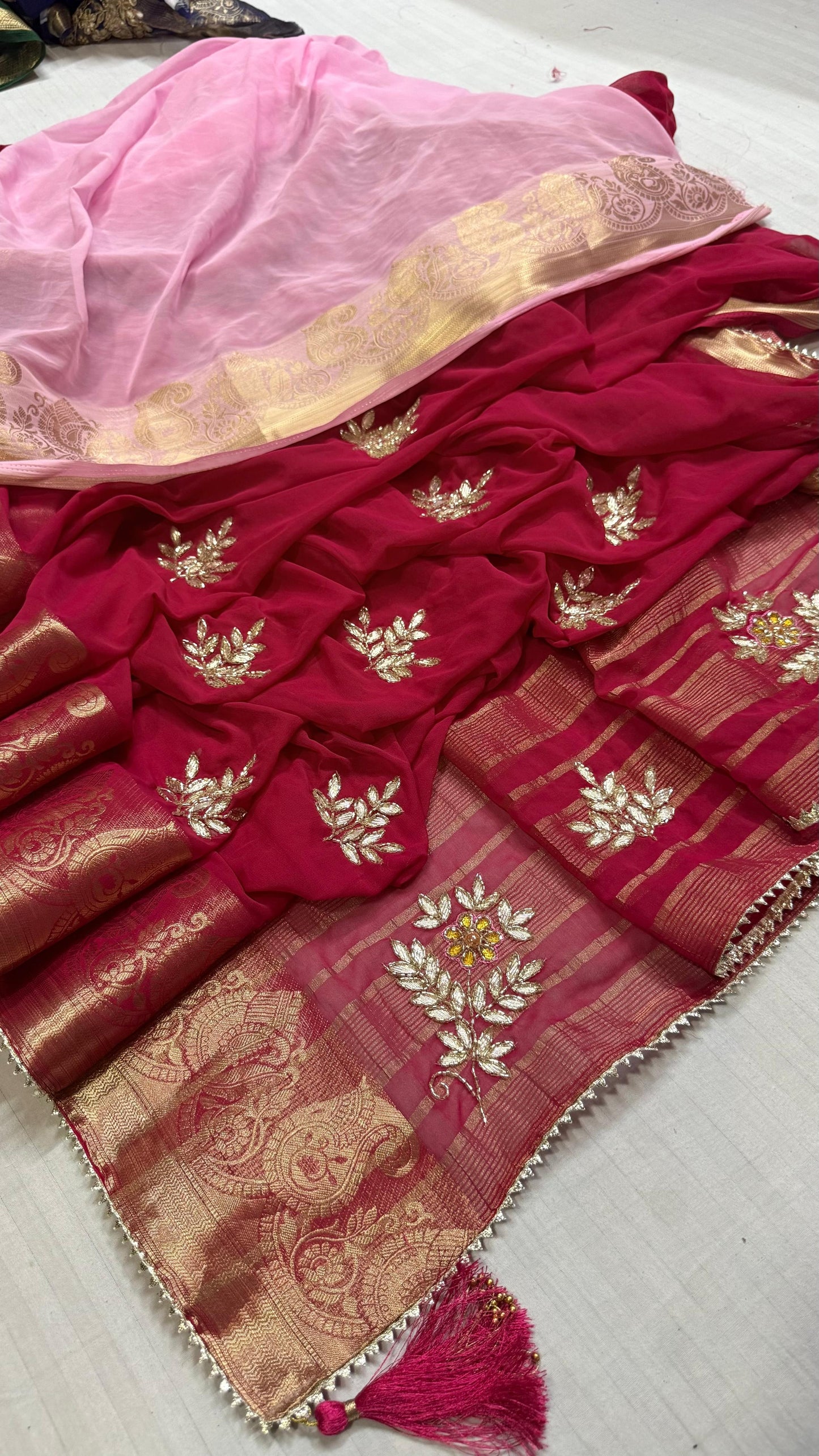 Rich Pallu Gotapatti work saree in georgette
