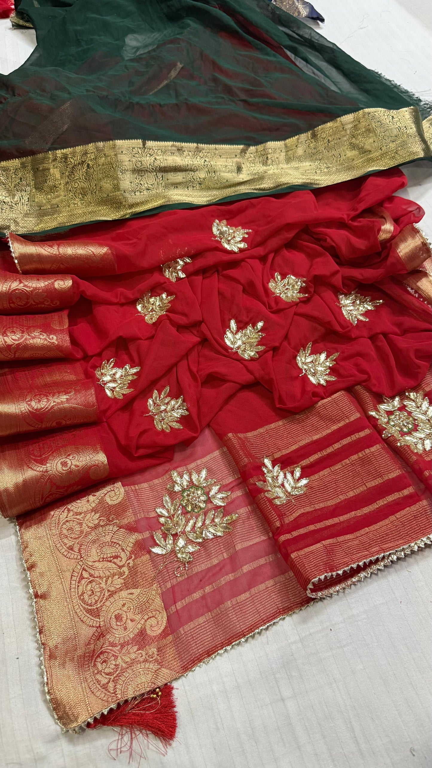 Rich Pallu Gotapatti work saree in georgette