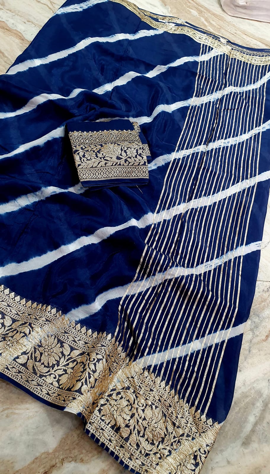 Elegant Pure Organza Leheriya Saree Collection