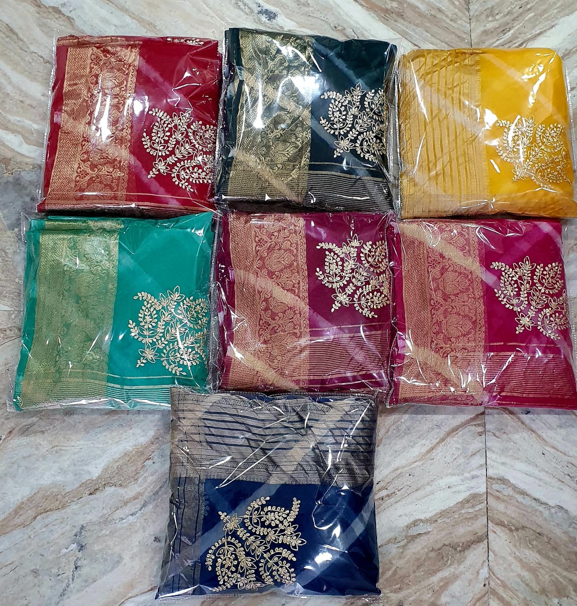 Fancy Lahariya Saree with Elegant Pittan Work – Pure Organza Fabric | With Blouse